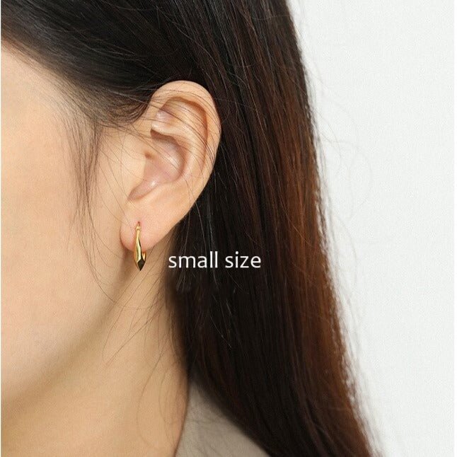 S925 Sterling Silver Geometric Polygonal Hoop Earrings - - Luxury Jewelry by WAAMII