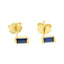 S925 Sterling Silver Minimalist Brief Geometic Bar Gemstone Stud Earrings - Gold blue stone - Luxury Jewelry by WAAMII