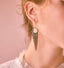 S925 Sterling Silver Post Gold-tone Bohemia Hoop Crystal Tassel Dangle Earrings - - Luxury Jewelry by WAAMII