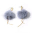 S925 Sterling Silver Post Gray Plush Earrings - - Luxury Jewelry by WAAMII