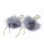 S925 Sterling Silver Post Gray Plush Earrings - - Luxury Jewelry by WAAMII