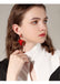 S925 Sterling Silver Post Red Wine Rose Velvet Tassel Earrings - - Luxury Jewelry by WAAMII