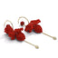 S925 Sterling Silver Post Red Wine Rose Velvet Tassel Earrings