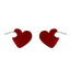 S925 Sterling Silver Post Simplicity Heart Stud Earrings-Red