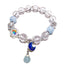 S925 Sterling Silver White Crystal Mix Aquamarine Healing Crystal Bracelet