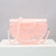 Semicircular Box Tortoise Shell Hollow Out Acrylic Clutch - pink bead - Luxury bags by WAAMII
