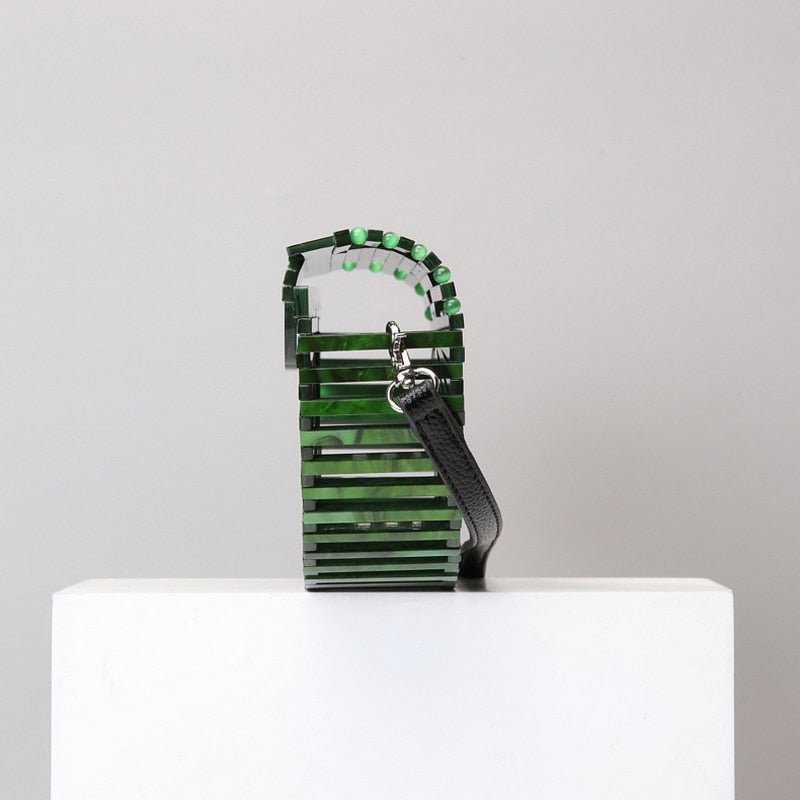 Semicircular Box Tortoise Shell Hollow Out Acrylic Clutch - - Luxury bags by WAAMII