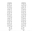 Shining Geometry Stone Tassels Long Dangle Drop Earrings - White - Luxury Jewelry by WAAMII