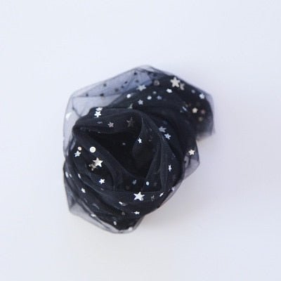 Shiny Glitter Star Ladies Sexy Fishnet Mesh Socks Summer Style - black - Luxury Accessories by WAAMII