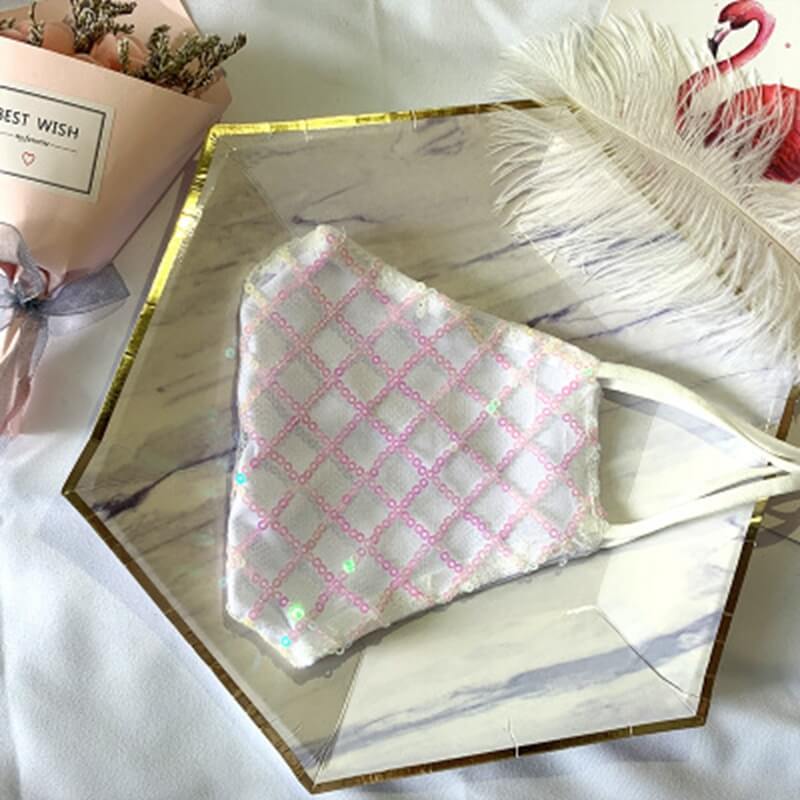 Sparkly Bling Sequine Stylish Face Mask-B66 - - Luxury Accessories by WAAMII