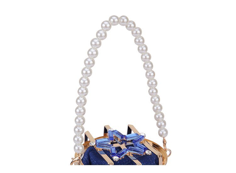 Star Diamond Hollow Cage Clutch With Pearl Chains - - Luxury bags by WAAMII