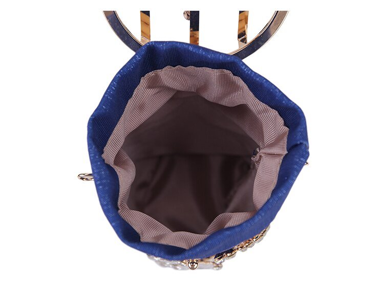 Star Diamond Hollow Cage Clutch With Pearl Chains - - Luxury bags by WAAMII