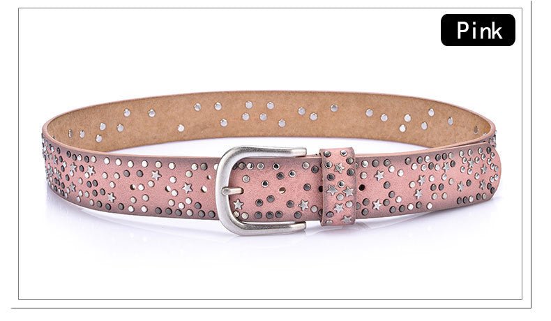 Star-Studded Leather Belts Designer Belts for Women - - Luxury Accessories by WAAMII