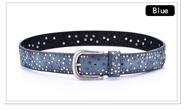 Star-Studded Leather Belts Designer Belts for Women Accessories WAAMII   