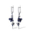 Stone Flower Drop Earrings in 925 Sterling Silver