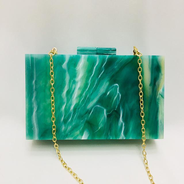 Stunning Trendy Jade Green Acrylic Clutch Bag - - Luxury bags by WAAMII