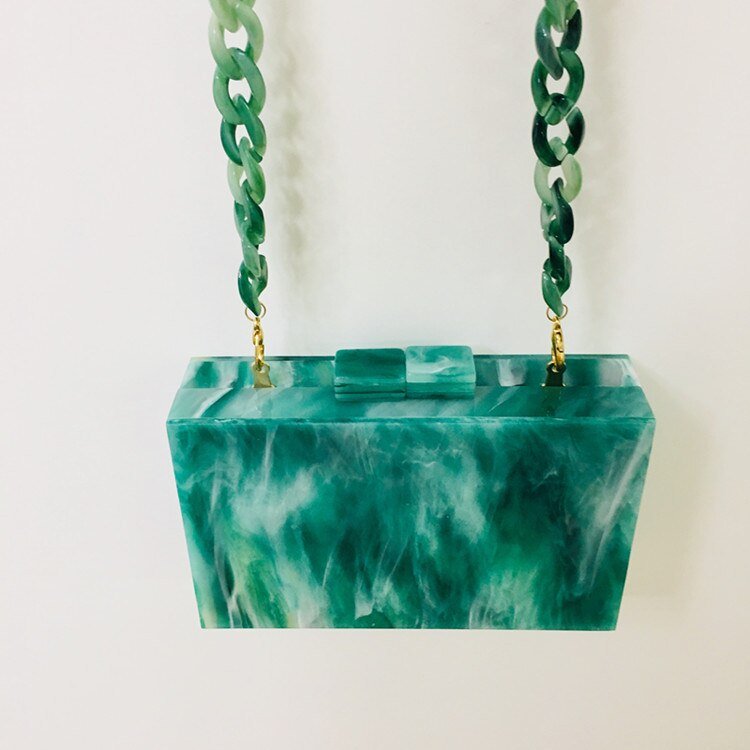 Stunning Trendy Jade Green Acrylic Clutch Bag bags WAAMII   