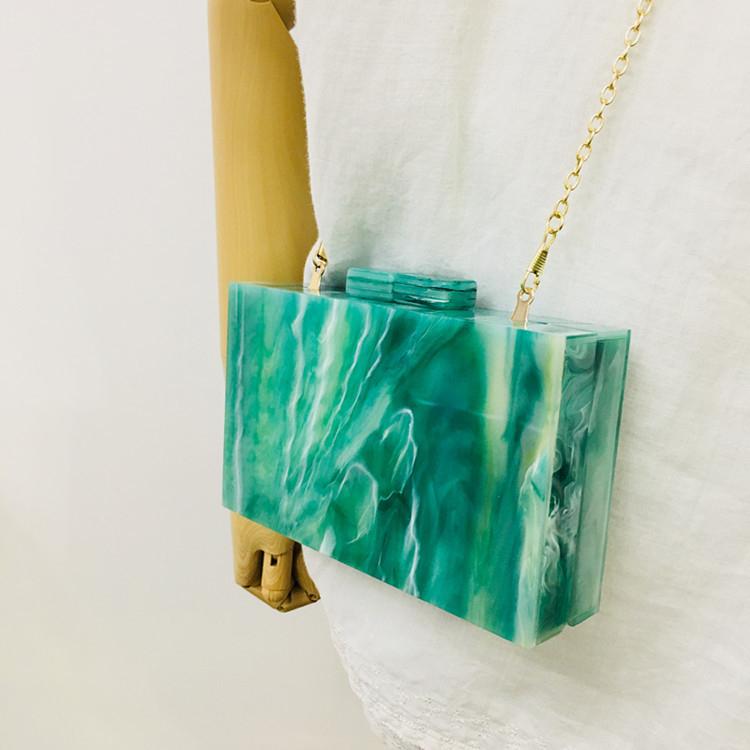 Stunning Trendy Jade Green Acrylic Clutch Bag - - Luxury bags by WAAMII