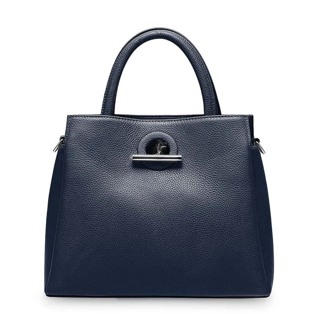 Stylish Genuine Leather Fashion Tote Bag bags WAAMII Dark Blue  