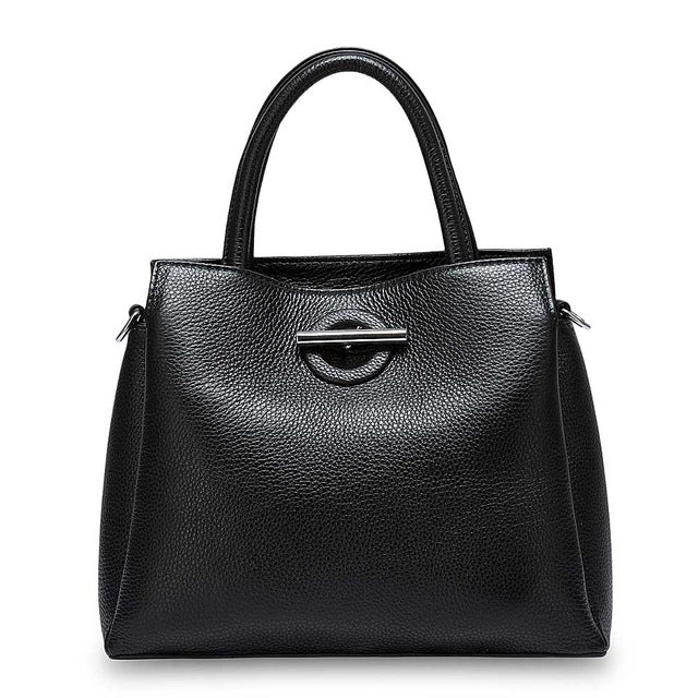 Stylish Genuine Leather Fashion Tote Bag - Black - Luxury bags by WAAMII