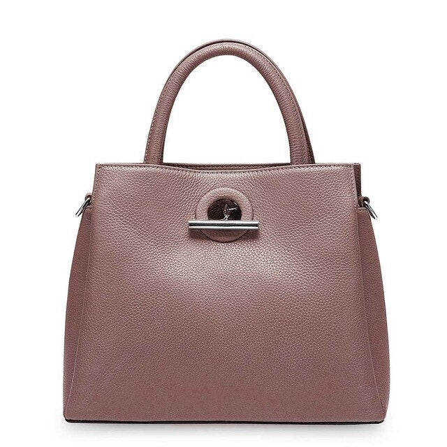 Stylish Genuine Leather Fashion Tote Bag - Pink - Luxury bags by WAAMII