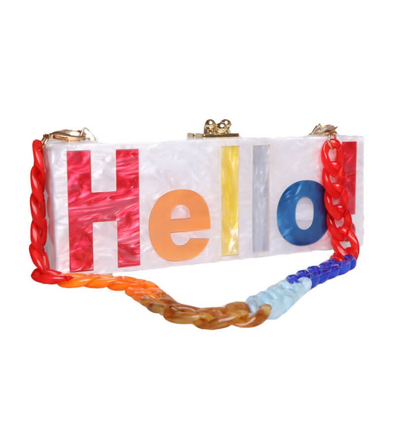 Stylish Letter Acrylic Clutch Bag - - Luxury bags by WAAMII