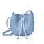 Stylish Soft Leather Half Circle Mini Bucket Tassel Crossbody bags WAAMII Blue  
