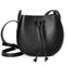 Stylish Soft Leather Half Circle Mini Bucket Tassel Crossbody - Black - Luxury bags by WAAMII