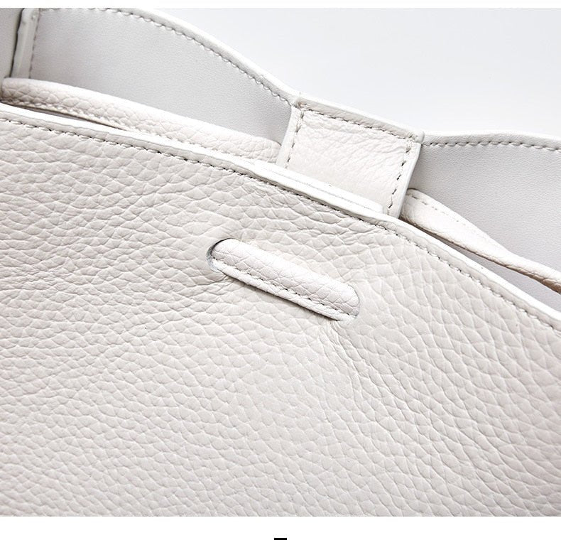 Stylish Soft Leather Half Circle Mini Bucket Tassel Crossbody - - Luxury bags by WAAMII