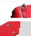 Top Grain Cow Leather Rivets Crossbody Bag with Leather Mix Metal Chain - - Luxury bags by WAAMII