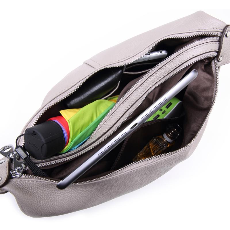 Top Grain Genuine Leather Multi-pockets Dumpling Shaped Hobo Satchel - - Luxury bags by WAAMII