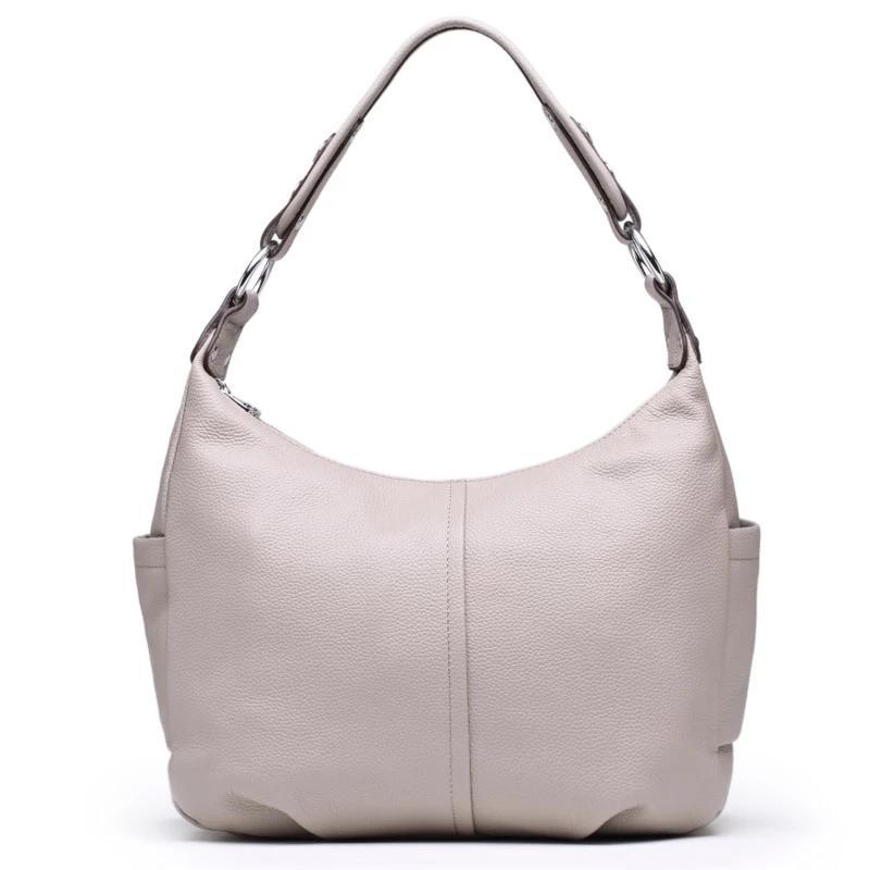 Top Grain Genuine Leather Multi-pockets Dumpling Shaped Hobo Satchel bags WAAMII   