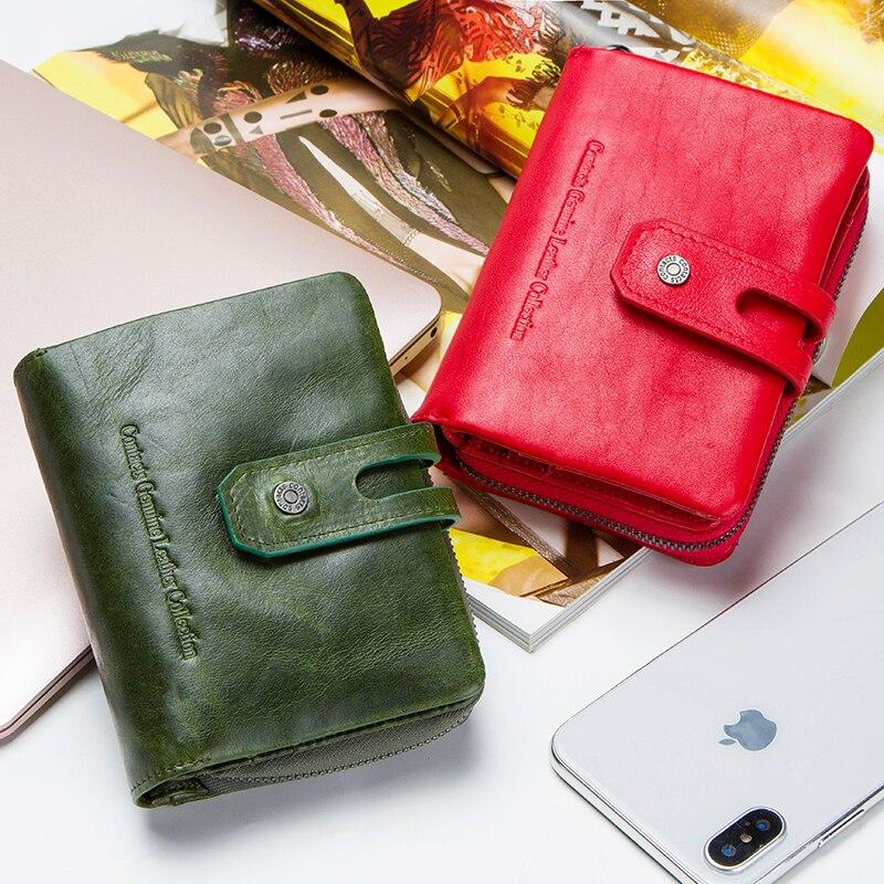 Top Grain Glossy Genuine Leather Wallet Purse With Clasp - - Luxury bags by WAAMII