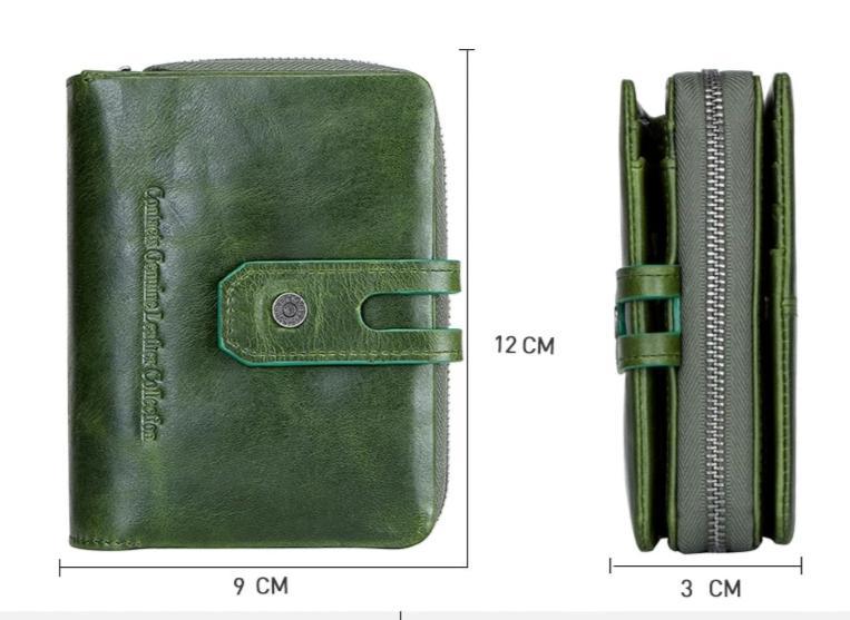 Top Grain Glossy Genuine Leather Wallet Purse With Clasp - - Luxury bags by WAAMII
