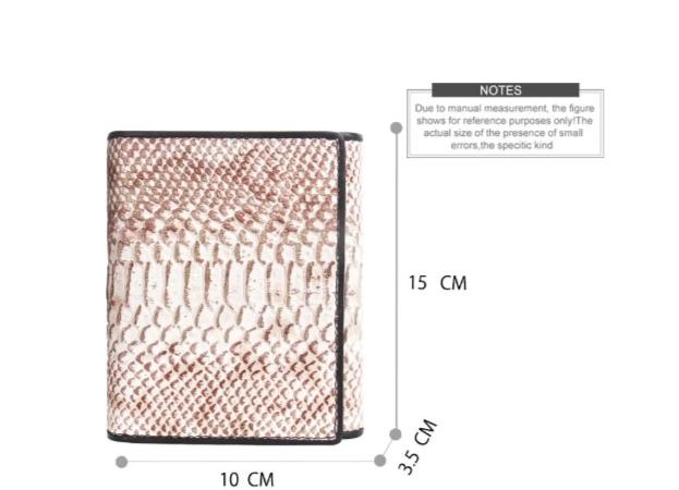 Top Grain Serpentine Pattern Leather Rfid Card Holder Mini Purse Wallet - - Luxury bags by WAAMII