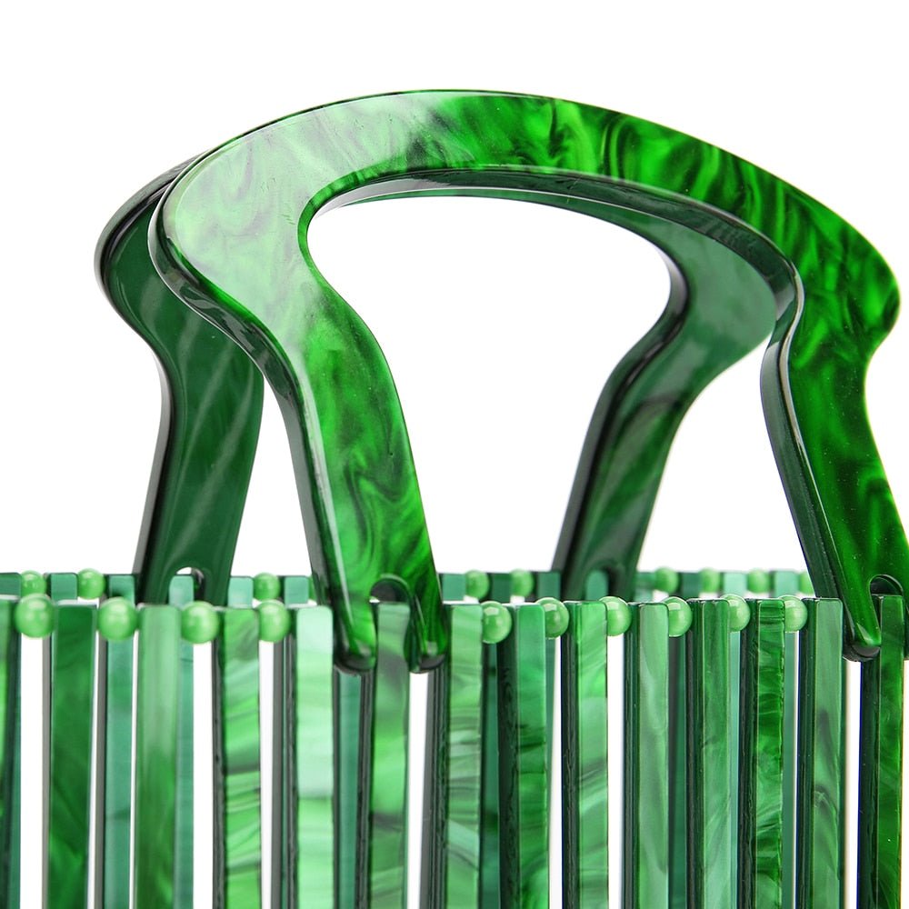 Top handle Acrylic Bucket Bag Hollow Clutch - - Luxury bags by WAAMII