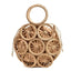Top Handle Circular Weaving Hollow Straw Bag Beach Bag - brown brown lining - Luxury bags by WAAMII
