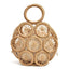 Top Handle Circular Weaving Hollow Straw Bag Beach Bag