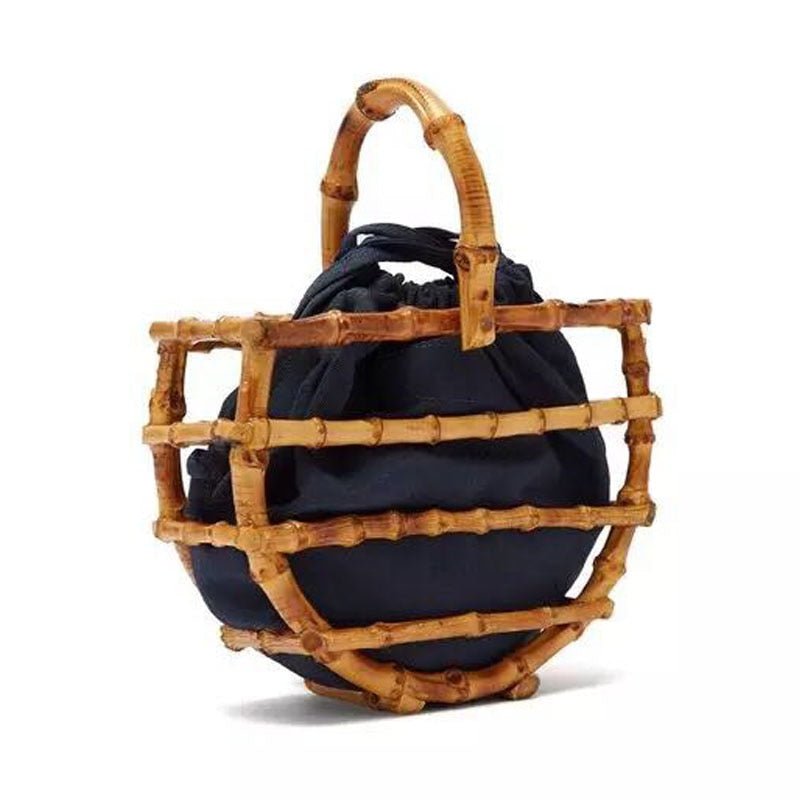 Top Handle Half Moon Bamboo Tassel Tote - - Luxury bags by WAAMII