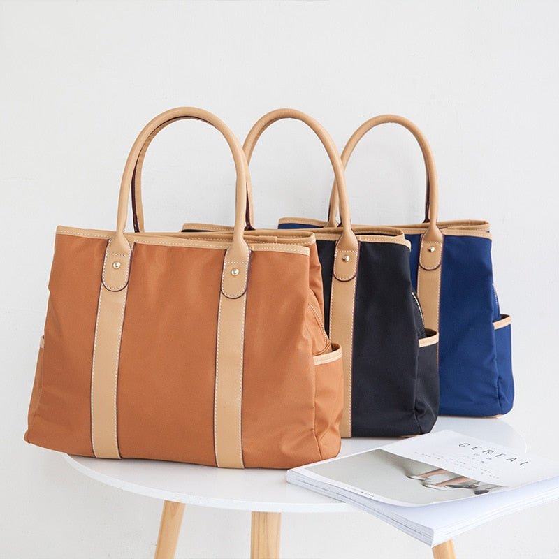 Triple Compartment Handbag Women's Large Shoulder Nylon Tote Bag - - Luxury bags by WAAMII