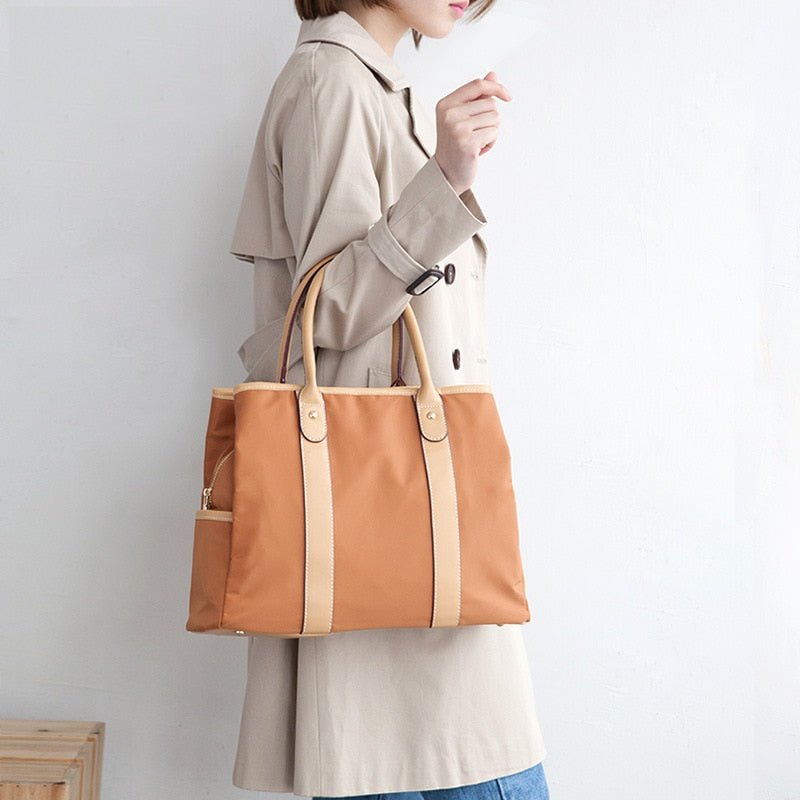 Triple Compartment Handbag Women's Large Shoulder Nylon Tote Bag - - Luxury bags by WAAMII