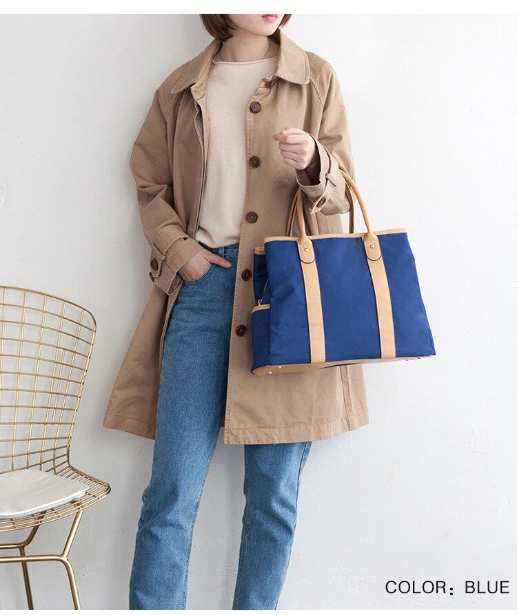 Triple Compartment Handbag Women's Large Shoulder Nylon Tote Bag - - Luxury bags by WAAMII