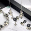 Two-Tone Floral Crystal Rhinestone Wedding Bridal Jewelry Sets Jewelry WAAMII   