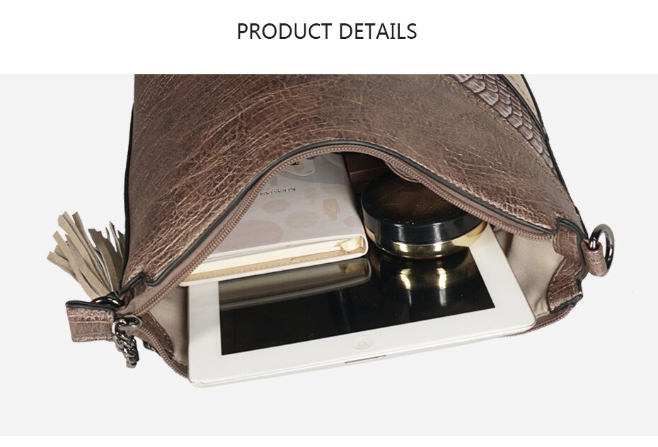 Vegan Leather Spliced Serpentine Satchel With Tassel - - Luxury bags by WAAMII