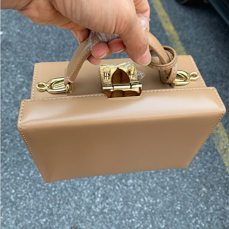Vintaga Genuine Leather Box Tote - - Luxury bags by WAAMII