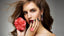 Vintage 925 Sterling Silver Engraving Red CZ Stone Oval Earrings - - Luxury Jewelry by WAAMII
