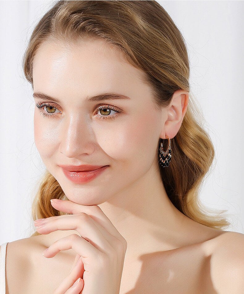 Vintage Bohemian Black Pearl Alloy Tassel Earrings - - Luxury Jewelry by WAAMII