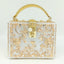 Vintage Buckle Beaded Gold Sequined Flower Clutch Handbag-Acrylic-Black bags WAAMII White Handbag