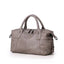 Vintage Designer Multi-pocket Genuine Leather Boston Bag - Grey - Luxury bags by WAAMII