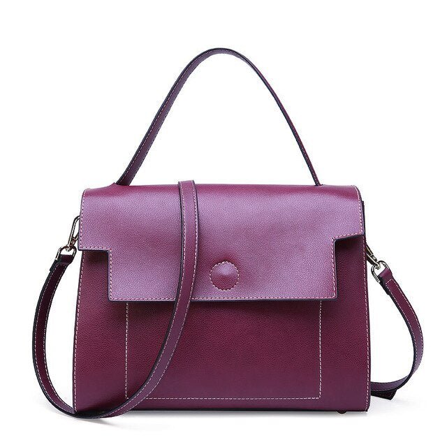 Vintage Genuine Leather Ladies Messenger Bag - Purple - Luxury bags by WAAMII